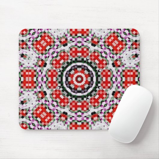 Rood- en witschacht of kaleidoscoop met pixel muismat (Met muis)