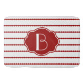 Rood- en witschroefband; initiaal toevoegen badmat (Voorkant)