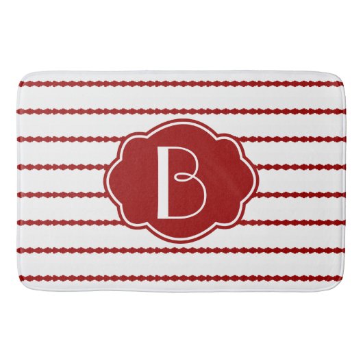 Rood- en witschroefband; initiaal toevoegen badmat (Voorkant)