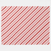 Rood- en witsnoepriet fleece deken (Voorkant (Horizontaal))