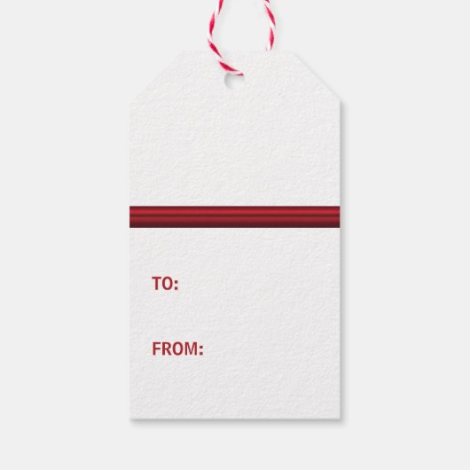 Rood- en witsnoeprietriemen, met krullen en met te cadeaulabel (Achterkant)