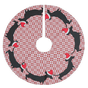 Rood- en witsopflake Dachshunds-boomrok Kerstboom Rok