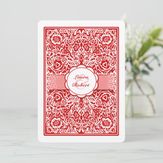 Rood- en witspelkaart Weddenschap Kaart (Staand voorkant)