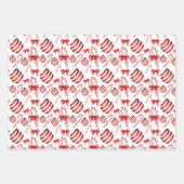 Rood- en witstaafjes en snoepsnoeren inpakpapier vel (Voorkant 3)