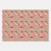 Rood- en witstaafjes en snoepsnoeren inpakpapier vel (Voorkant 2)