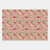 Rood- en witstaafjes en snoepsnoeren inpakpapier vel (Voorkant)