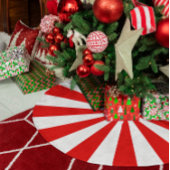 Rood- en witstaarten kerstboom rok