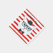 Rood- en wittapijten, nerdy Cat Paper Napkins Servet (Hoek)