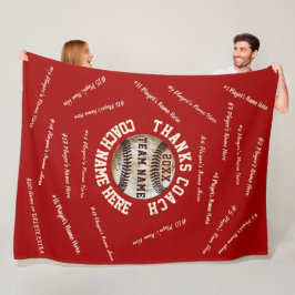 Rood- en wittasballstrookjes, alle spelers fleece deken