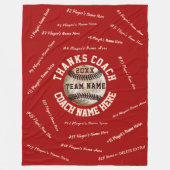 Rood- en wittasballstrookjes, alle spelers fleece deken (Voorkant)