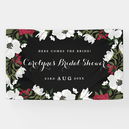 Rood- en witte anemie Blooms Vrijgezellenfeest ban Spandoek (Horizontaal)