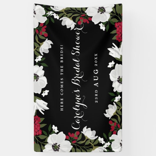 Rood- en witte anemie Blooms Vrijgezellenfeest ban Spandoek (Verticaal)