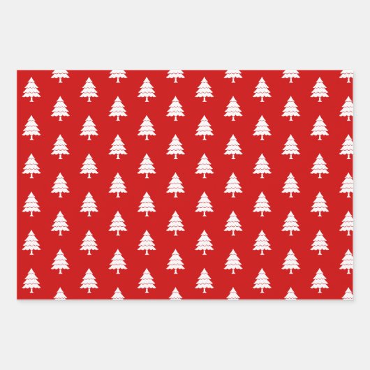 Rood- en witte bomen Vroege kerstvakantie Inpakpapier Vel (Voorkant 2)