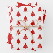 Rood- en witte bomen Vroege kerstvakantie Inpakpapier Vel (In situ)