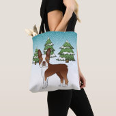 Rood- en witte Boston Terrier in een winter Tote Bag (Dichtbij)