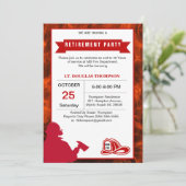 Rood- en witte brandweerlampen Retirement Kaart (Staand voorkant)