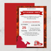 Rood- en witte brandweerlampen Retirement Kaart (Voorkant / Achterkant)