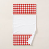 Rood- en witte buffelplaat bad handdoek (Handdoek)