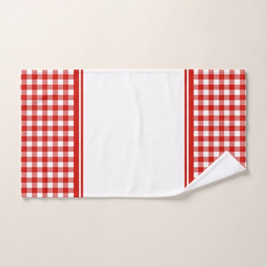 Rood- en witte buffelplaat bad handdoek (Handdoek)