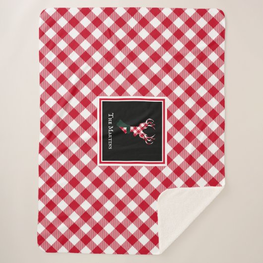 Rood- en witte buffelrenrendieren, speciaal gepers sherpa deken (Voorkant)