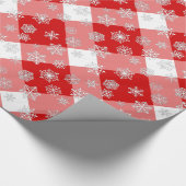 Rood- en witte buffels, geplakt met sneeuwvlokken cadeaupapier (Hoek)