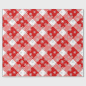 Rood- en witte buffels, geplakt met sneeuwvlokken cadeaupapier (Vlak)