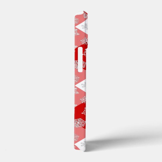 Rood- en witte buffels, geplakt met sneeuwvlokken Case-Mate iPhone case (Achterkant / Rechts)