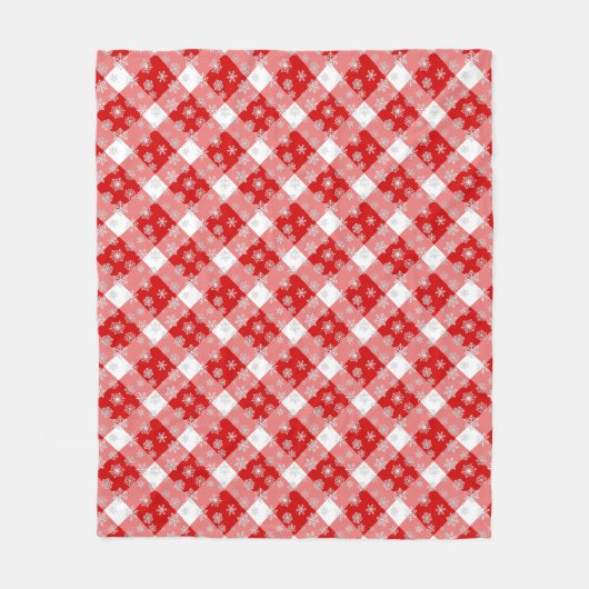 Rood- en witte buffels, geplakt met sneeuwvlokken fleece deken (Voorkant)