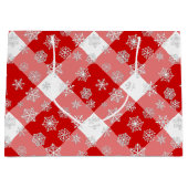 Rood- en witte buffels, geplakt met sneeuwvlokken groot cadeauzakje (Voorkant)