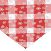 Rood- en witte buffels, geplakt met sneeuwvlokken korte tafelloper (Hoek)