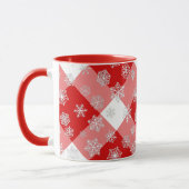 Rood- en witte buffels, geplakt met sneeuwvlokken mok (Links)