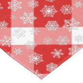 Rood- en witte buffels, geplakt met sneeuwvlokken tafelkleed (Gekanteld)