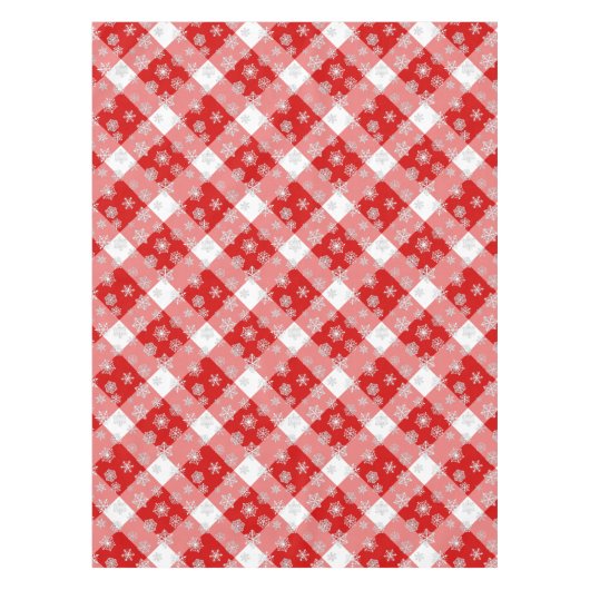 Rood- en witte buffels, geplakt met sneeuwvlokken tafelkleed (Voorkant)