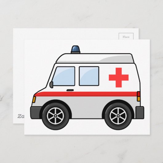 Rood- en witte Cartoon Briefkaart (Voorkant / Achterkant)