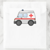 Rood- en witte Cartoon Rechthoekige Sticker (Tas)