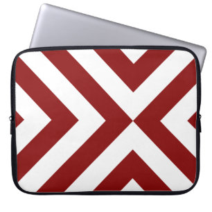 Rood- en witte Chevrons Laptop Sleeve