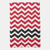 Rood- en witte Chevrons met zwart Theedoek (Verticaal)