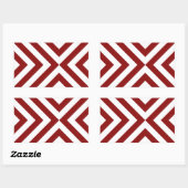 Rood- en witte Chevrons Rechthoekige Sticker (Vel)