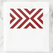 Rood- en witte Chevrons Rechthoekige Sticker (Tas)