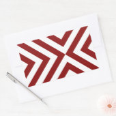 Rood- en witte Chevrons Rechthoekige Sticker (Envelop)