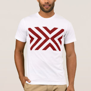 Rood- en witte Chevrons T-shirt