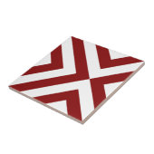 Rood- en witte Chevrons Tegeltje (Zijkant)