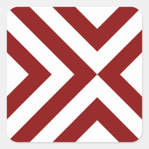 Rood- en witte Chevrons Vierkante Sticker