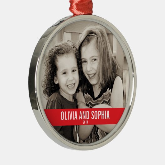 ROOD EN WITTE CHRISTMAS METALEN ORNAMENT (Rechts)