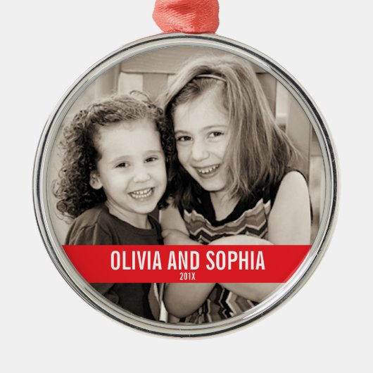 ROOD EN WITTE CHRISTMAS METALEN ORNAMENT (Voorkant)