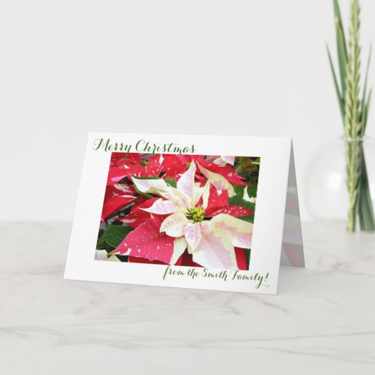 Rood- en witte feestdag met kerstkaart feestdagen kaart (Voorkant)