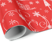 Rood- en witte feestelijke kerst cadeaupapier (Rol Hoek)