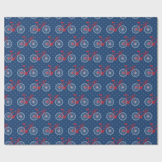 Rood- en witte fiets cadeaupapier (Vlak)