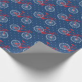Rood- en witte fiets cadeaupapier (Hoek)
