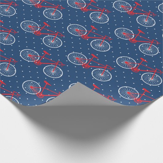 Rood- en witte fiets cadeaupapier (Hoek)